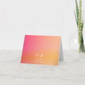 の結婚写真Boho Arch Sunsetありがグラデーションとう カード (裏面)