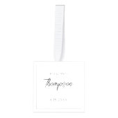 の結婚写真MR&Mrs NAME Newlyweds氏モダン キューブオーナメント (正面)