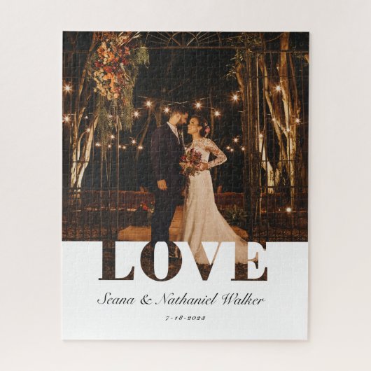 の結婚写真Newlyweds Keepsake ジグソーパズル (縦)