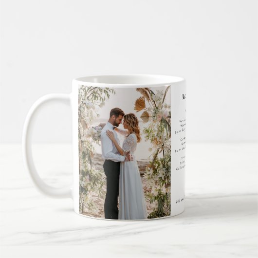 の結婚写真Song Lyrics記念モダン酒 コーヒーマグカップ (左)