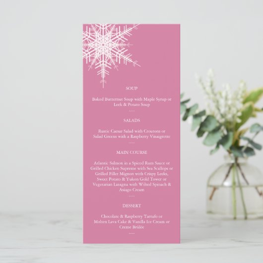 の結婚冬のメニュー(ピンク) メニュー (スタンド正面)
