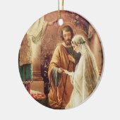 の結婚初めてのクリスマスカトリック陶磁器オーナメント セラミックオーナメント (左)