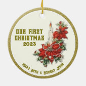 の結婚初めてのクリスマスカトリック陶磁器オーナメント セラミックオーナメント (裏面)