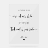 の結婚割り当てられた席は我々のスタイルではない アクリルサイン (正面)