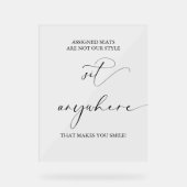 の結婚割り当てられた席は木材とのスタイルではない アクリルサイン (正面)