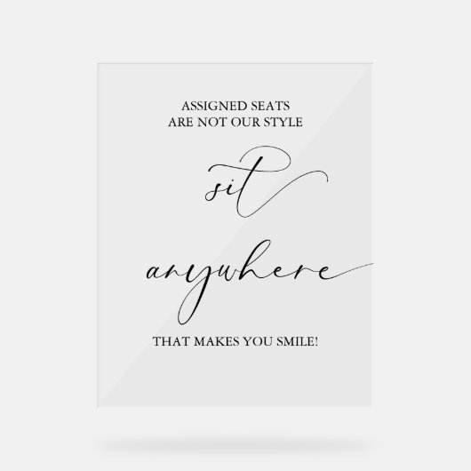 の結婚割り当てられた席は木材とのスタイルではない アクリルサイン (正面)