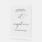 の結婚割り当てられた席は木材とのスタイルではない アクリルサイン (傾斜)