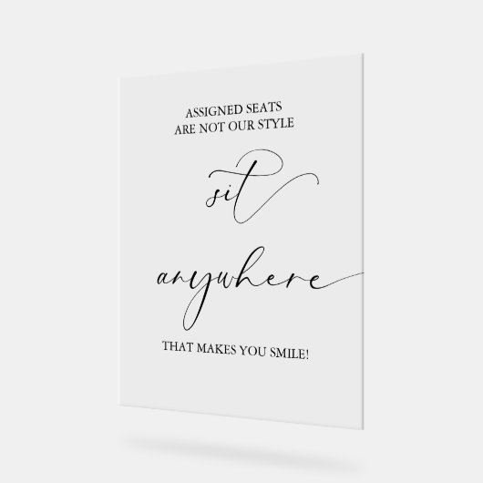 の結婚割り当てられた席は木材とのスタイルではない アクリルサイン (傾斜)