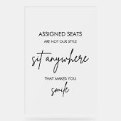 の結婚割り当て席なし、どこにでも着席 アクリルサイン (正面)