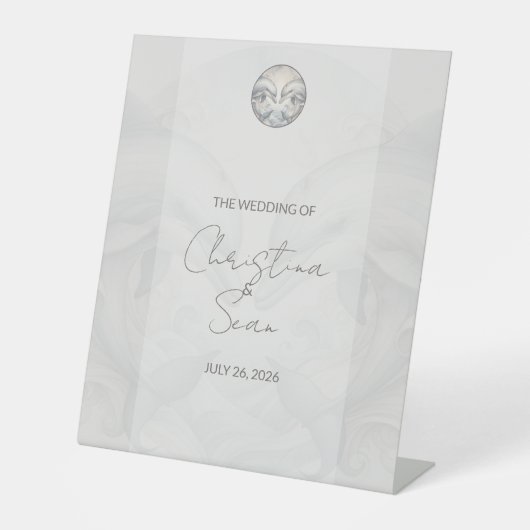 の結婚卓上ドルフィンテーマ 台座サイン (正面)