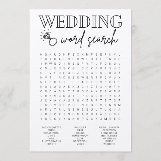 の結婚単語検索ブライダルシャワーゲーム プログラム (正面)