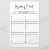 の結婚単語AからZへブライダルシャワーゲームグリーンウォッシュ (正面)