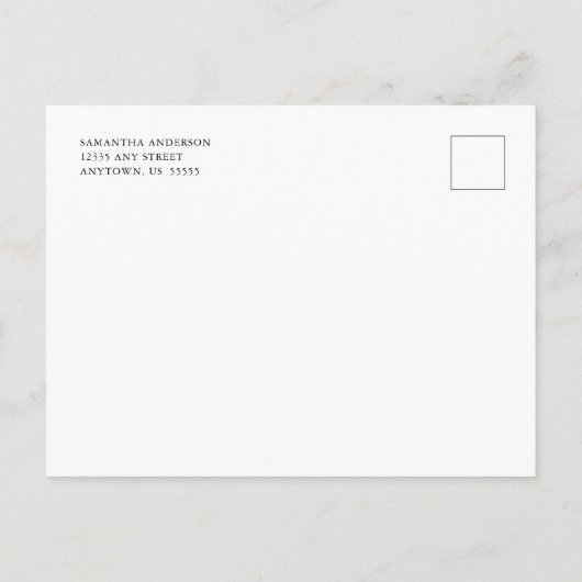 の結婚取り消し素朴ひまわり 案内ポストカード (裏面)