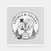 の結婚古いイギリスのシープドッグ新郎新婦グレー1 スタンダードランチョンナプキン (正面)