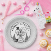 の結婚古いイギリスのシープドッグ新郎新婦グレー1 ペーパープレート (パーティー)