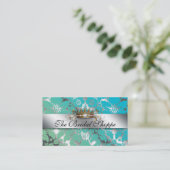 の結婚名刺ダマスクフローラシルバークラウン 名刺 (スタンド正面)