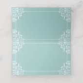 の結婚名刺 |ナディーン(淡いターコイズブルー) プレイスカード (内部開封)