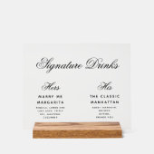 の結婚名物ドリンクカクテル書道 アクリルサイン (正面)