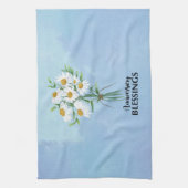 の結婚周年記念デイジー恵み キッチンタオル (縦)