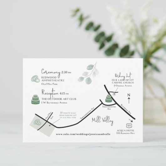 の結婚地図カスタムデザイン エンクロージャーカード (スタンド正面)