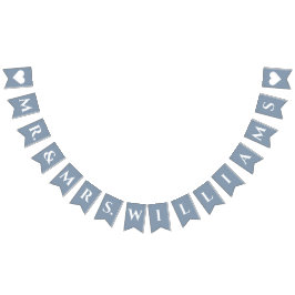 の結婚埃っぽいブルーさんミセス8文字の名前のシンプル バンティングフラッグ
