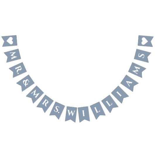 の結婚埃っぽいブルーさんミセス8文字の名前のシンプル バンティングフラッグ (全)