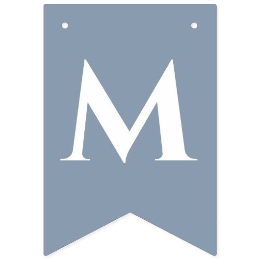 の結婚埃っぽいブルーさんミセス8文字の名前のシンプル バンティングフラッグ (第2の旗)