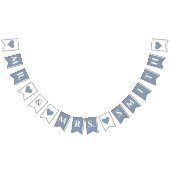 の結婚埃っぽい青いハートミスター・アンド・ミセス・ショート・ネーム バンティングフラッグ (全)