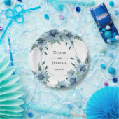 の結婚埃っぽい青いフローラヴィンテージみすぼらしいシックなパペ ペーパープレート (パーティー)