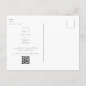 の結婚埃の多い青エレガントい日付を保存 ポストカード (裏面)