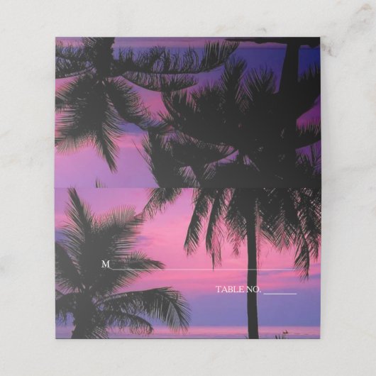 の結婚場所エスコートカード | エキゾチックな熱帯夜 プレイスカード (外部開封)