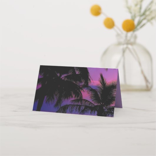 の結婚場所エスコートカード | エキゾチックな熱帯夜 プレイスカード (裏面)