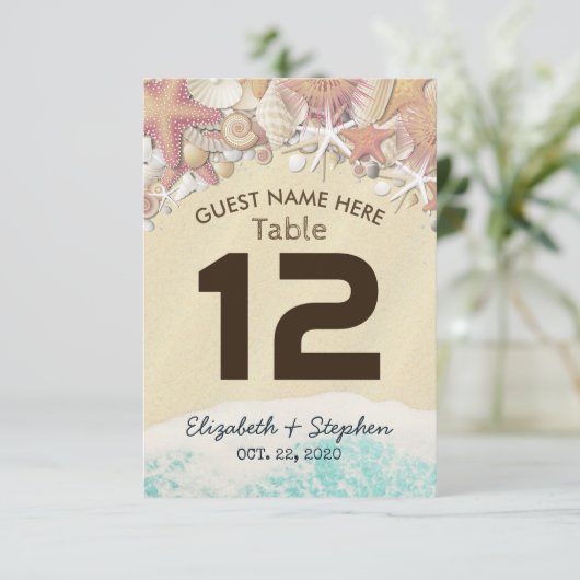 の結婚場所台番号夏ビーチヒトデ 招待状 (スタンド正面)