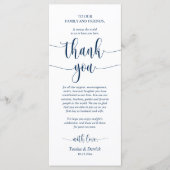 の結婚場所設定ありがとうネイビーブルーカード プログラム (正面)