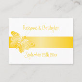 の結婚場所設定カードイエローバタフライ プレイスカード (裏面)