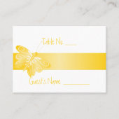 の結婚場所設定カードイエローバタフライ プレイスカード (正面)