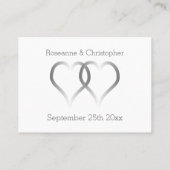 の結婚場所設定カードシルバーハート プレイスカード (裏面)