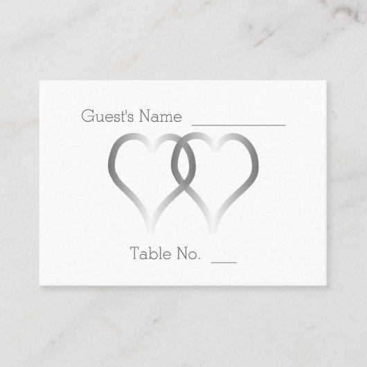 の結婚場所設定カードシルバーハート プレイスカード (正面)