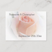 の結婚場所設定カードピーチピンクローズブド プレイスカード (裏面)