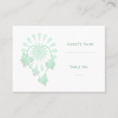 の結婚場所設定カードペパーミント蝶 プレイスカード (正面)