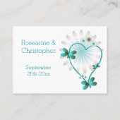 の結婚場所設定カードミントバタフライハート プレイスカード (裏面)