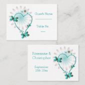 の結婚場所設定カードミントバタフライハート プレイスカード (正面/裏面)