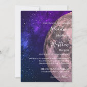の結婚夕べスカイムーンスターズパープル結婚ズ 招待状 (正面)