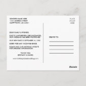 の結婚天蓋の緑の白いフローラの日付の変更 ポストカード (裏面)