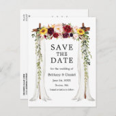 の結婚天蓋アーチ水の色の混合フローラ 案内ポストカード (正面/裏面)