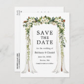 の結婚天蓋アーチ水の色グリーンフローラ 案内ポストカード (正面/裏面)