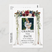 の結婚天蓋水の色のフローラ日付の変更 ポストカード (正面/裏面)