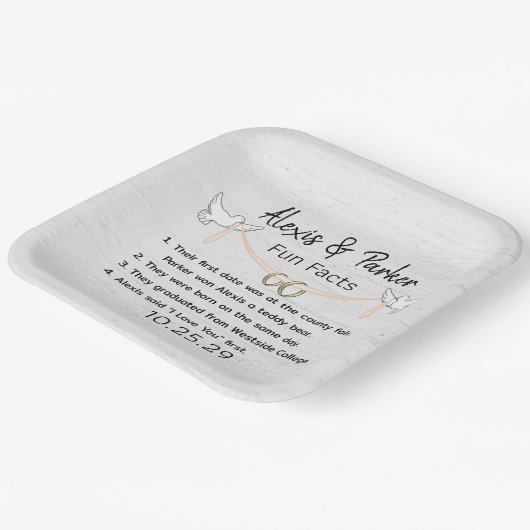 の結婚夫婦おもしろい事実 ペーパープレート (傾斜あり)