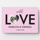 の結婚婚約カスタムフォトピンクハート枠 フォトプラーク (正面)