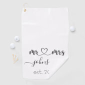 の結婚婚約ハートミセス・ネームパーソナライズされた ゴルフタオル (インサイチュ)